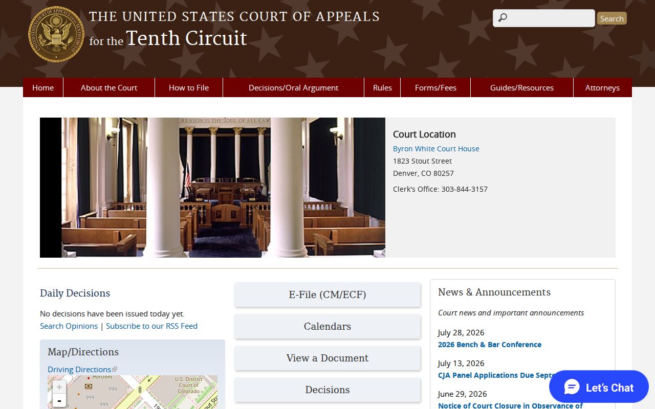 Ouray County civil court docket and Tenth Circuit federal appeal boundary