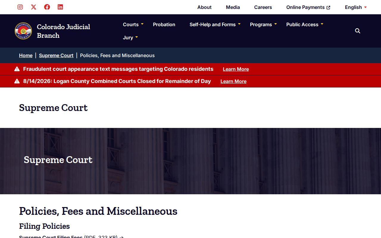 Colorado appellate record access information for a Ridgway court appeal